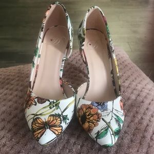Adorable floral and butterfly heels